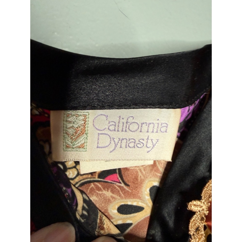 Vintage Y2K California dynasty silky colorful royal print tank - Picture 2 of 6